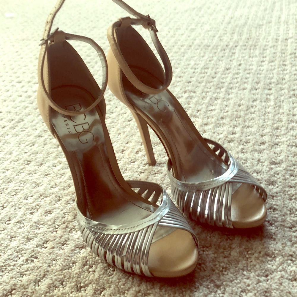 BCBG peep toe stilettos